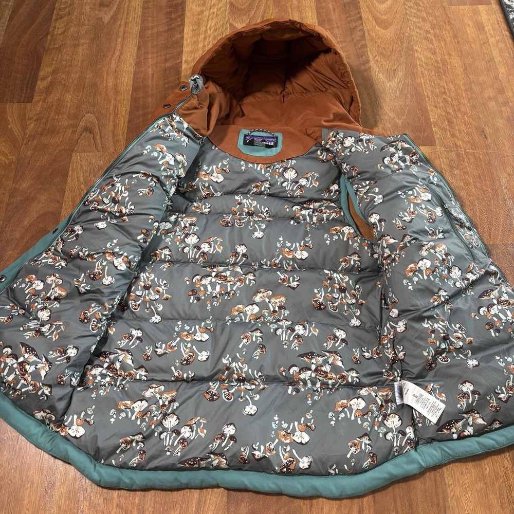Patagonia Vest Womens Medium Blue Down Puffer Hooded Mushroom Lined STY27746 - Picture 7 of 11